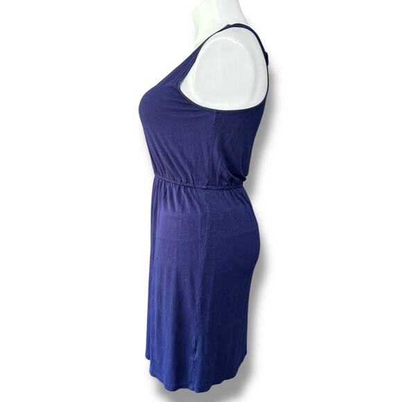 Old Navy Womens Blouson Dress Sleeveless Scoop Neck Knee Length Navy Blue Large - Picture 7 of 11